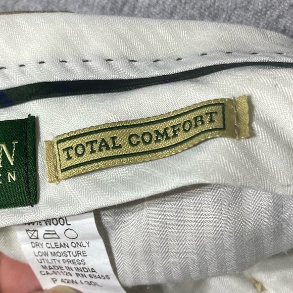 Lauren Ralph Lauren Men Dress Pants W42 Tan Total Comfort 100% Wool Business - Picture 9 of 13